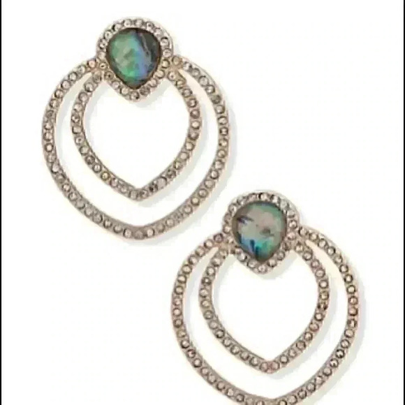 Anne Klein New AlbaloneDoorknocker Earrings - Picture 1 of 2